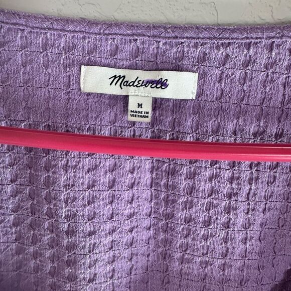 Madewell Squared Neck Textured Long Sleeve Crop Top Size M - Picture 3 of 9